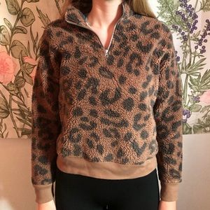 fuzzy cheetah sweater
